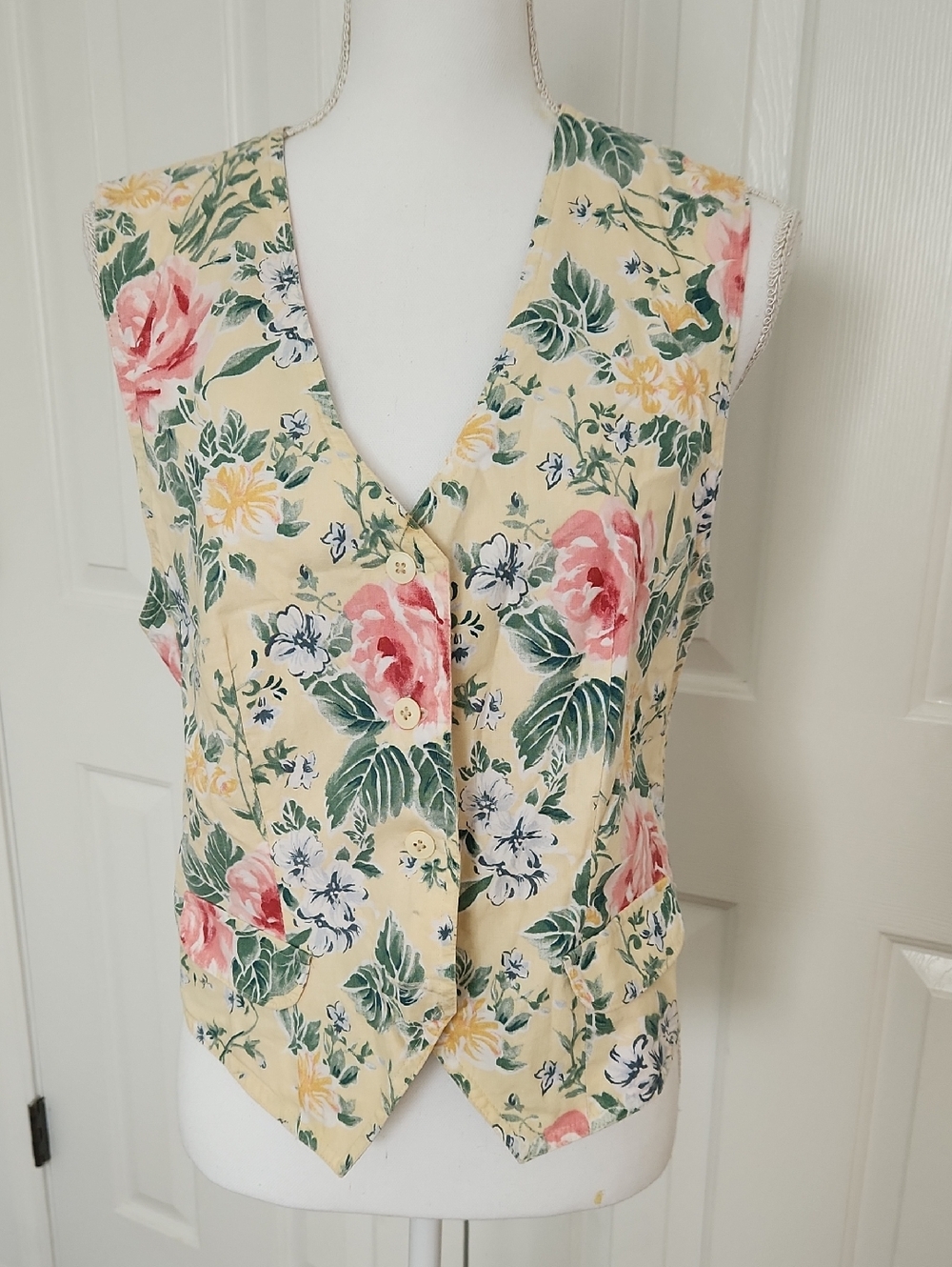 Vintage 100% Cotton Floral Vest 12 Cottagecore Grandmacore
